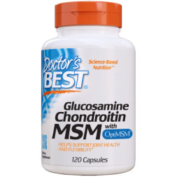 Вітамінно-мінеральний комплекс Doctor's Best Глюкозамін &amp; Хондроитин &amp; МСМ, OptiMSM, 120 капсул (DRB-00080)