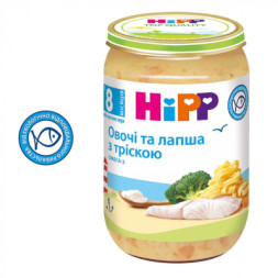 Дитяче пюре HiPP локшина з морською рибою та овочами, 220 г (9062300131465)