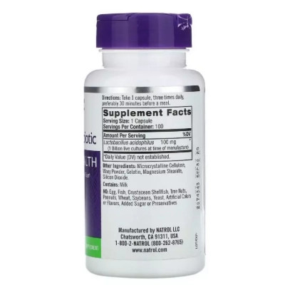 Пробіотики Natrol Прибуток Acidophilus, 1 Billion, 100 капсул (NTL-00970)