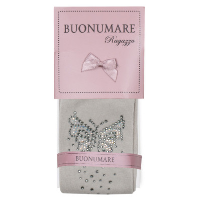 Колготки дитячі BNM з метеликами зі стразами (M0C0302-1172-7G-gray)
