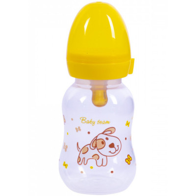 Пляшечка для годування Baby Team з латексною соскою Собачка, 125 мл (1300_собачка)