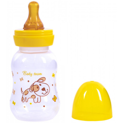 Пляшечка для годування Baby Team з латексною соскою Собачка, 125 мл (1300_собачка)