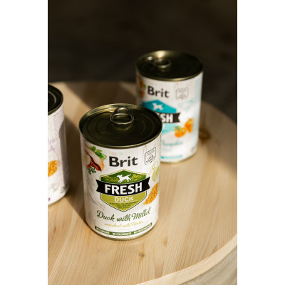 Консерви для собак Brit Fresh Duck/Millet 400 г (з качкою та пшоном) (8595602533909)