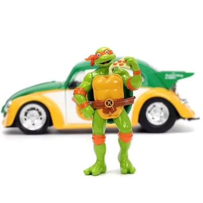 Машина Jada металева Черепашки-Ніндзя Фольксваген Бітл (1959) з фігуркою Мікеланджело, 1:24 (253285002)