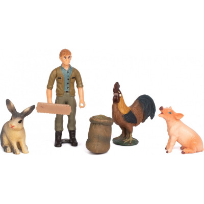 Фігурка Kids Team набір Ферма фермер, півень, кролик, порося (Q9899-T7_5)