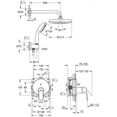 Душовий гарнітур Grohe Eurosmart Cosmopolitan (25219001)
