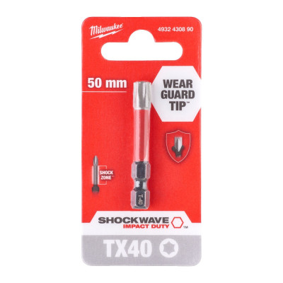 Біта для шуруповерта Milwaukee SHOCKWAVE TX40, 50мм 1шт (4932430890)