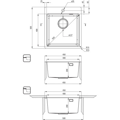 Мийка кухонна Deante Olfato ZPO_D10A + зміш. BQO_D72M (ZPOED10A)