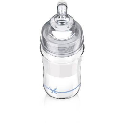 Пляшечка для годування Lovi Diamond Glass Baby Shower скляна 250 мл Блакитна (74/204boy)