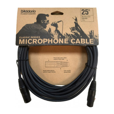 Мікрофонний кабель D&#039;Addario Classic Series Microphone Cable 7.62m (PW-CMIC-25)