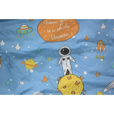 Постільна білизна MirSon Бязь Premium 17-0426 Little astronaut Євро (2200002950039)