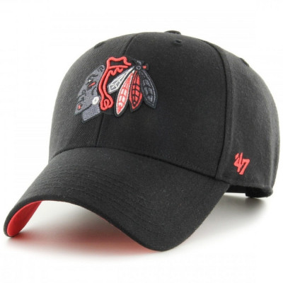 Кепка 47 Brand CHICAGO BLACKHAWKS SURE SHOT HVIN-SUMVP04WBP-BK94 чорний, червоний (196895641906)