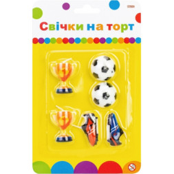 Свічка Maxi Футбол 6 шт на торт (MX624032)
