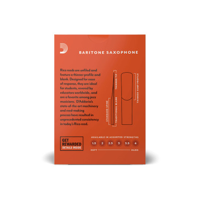 Тростина для саксофона D&#039;Addario Rico - Baritone Sax #3.0 - 10 Pack (RLA1030)
