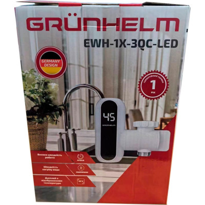 Проточний водонагрівач Grunhelm EWH-1X-3QC-LED