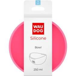 Посуд для котів WAUDOG Silicone Миска 250 мл рожева (50817)