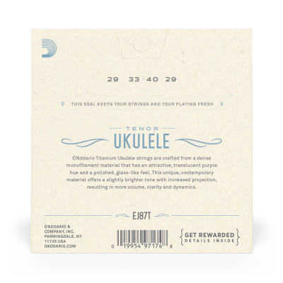 Струни для гітари D&#039;Addario Titanium Ukulele Tenor (EJ87T)