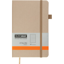 Книга записна Buromax Etalon 125x195 мм 96 аркушів в лінію обкладинка зі штучної шкіри Золота (BM.291260-23)