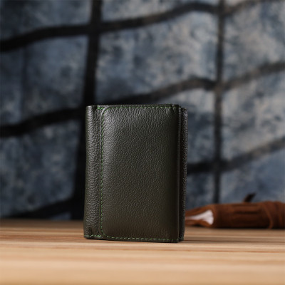 Гаманець ST Leather З натуральної шкіри Зелений (23072)