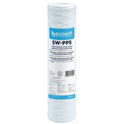 Картридж для фільтра глечика Ecosoft Картридж з поліпропіленової нитки Ecosoft 2.5х10&quot;, 5мкм (CPN25105ECO)