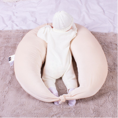 Подушка MirSon для вагітних та годування №8302 Velvet Line 28-0004 Cream Велюр 30х170х20 см (2200006200277)