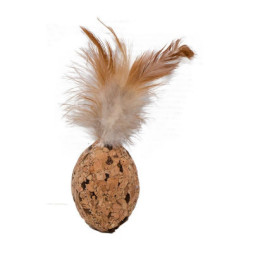 Іграшка для котів Eastland М'яч регбі з мататабі з натуральної пробки 6х4.5 см (6970115703087)