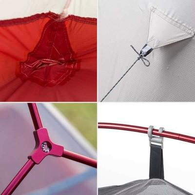 Намет Naturehike Сloud Up 1 Updated NH18T010-T 20D Grey/Red (6927595730522)