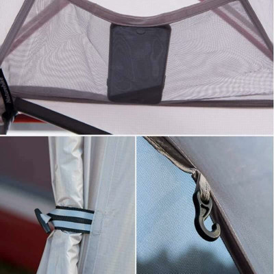 Намет Naturehike Сloud Up 1 Updated NH18T010-T 20D Grey/Red (6927595730522)