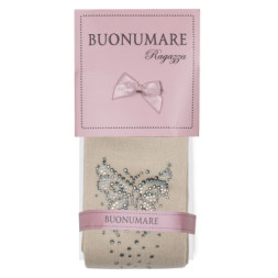 Колготки дитячі BNM з метеликами зі стразами (M0C0302-1172-7G-beige)