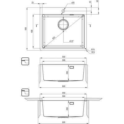 Мийка кухонна Deante Olfato ZPO_D10B + зміш. BQO_D72M (ZPOED10B)