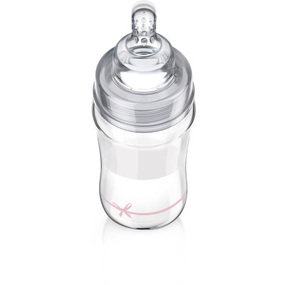 Пляшечка для годування Lovi Diamond Glass Baby Shower скляна 250 мл Рожева (74/204girl)