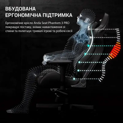 Крісло ігрове Anda Seat Phantom 3 Pro Fabric Size L Black (AD18YC-06-B-F)