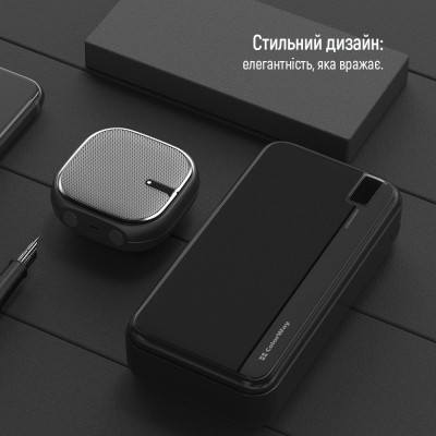 Батарея універсальна ColorWay 20 000 mAh PD/22.5W, QC/3.0, black (CW-PB200LPA4BK-PD)