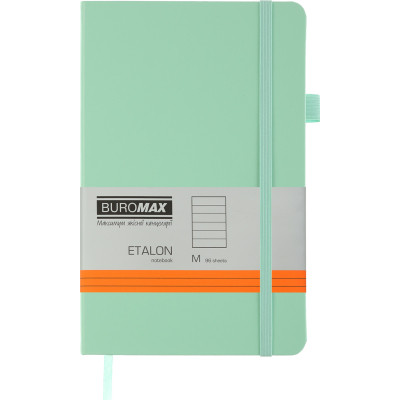 Книга записна Buromax Etalon 125x195 мм 96 аркушів в лінію обкладинка зі штучної шкіри М&#039;ятна (BM.291260-38)