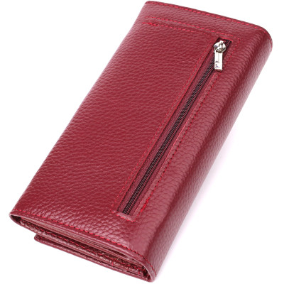 Гаманець ST Leather З натуральної шкіри Бордовий (23085)