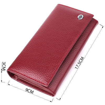Гаманець ST Leather З натуральної шкіри Бордовий (23085)