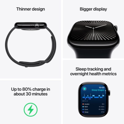 Смарт-годинник Apple Watch Series 10 GPS 46mm Rose Gold Aluminium Case with Light Blush Sport Band - M/L (MWWU3QH/A)