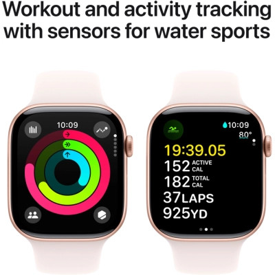 Смарт-годинник Apple Watch Series 10 GPS 46mm Rose Gold Aluminium Case with Light Blush Sport Band - M/L (MWWU3QH/A)