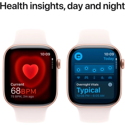 Смарт-годинник Apple Watch Series 10 GPS 46mm Rose Gold Aluminium Case with Light Blush Sport Band - M/L (MWWU3QH/A)