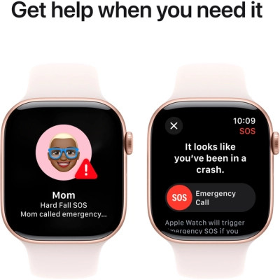 Смарт-годинник Apple Watch Series 10 GPS 46mm Rose Gold Aluminium Case with Light Blush Sport Band - M/L (MWWU3QH/A)