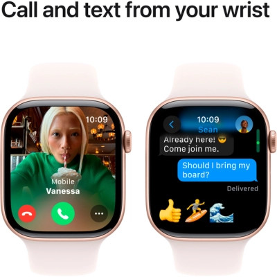 Смарт-годинник Apple Watch Series 10 GPS 46mm Rose Gold Aluminium Case with Light Blush Sport Band - M/L (MWWU3QH/A)
