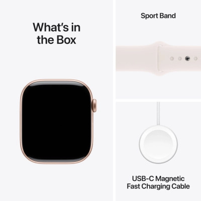 Смарт-годинник Apple Watch Series 10 GPS 46mm Rose Gold Aluminium Case with Light Blush Sport Band - M/L (MWWU3QH/A)