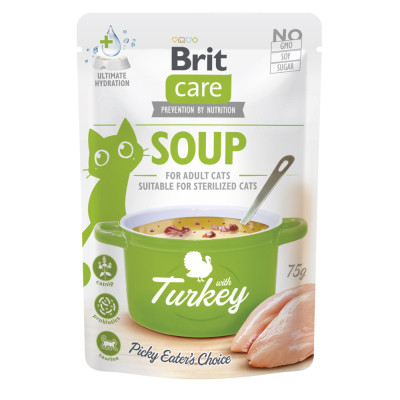 Вологий корм для кішок Brit Care Soup Turkey суп з індичкою 75 г (8595602569199)
