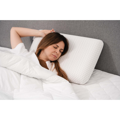 Подушка Ardesto ортопедична Sleepwell, класична прямокутна, піна меморі, 60х40х12см білий (ART6040CLP)