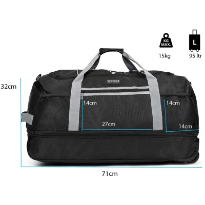 Дорожня сумка TravelZ Wheelbag Doubleloader foldable black 80(95)L (603096) (931069)