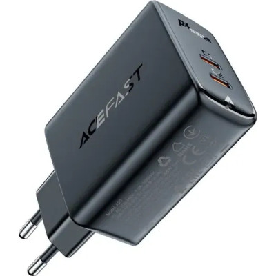 Зарядний пристрій Acefast 2xUSB 50W (USB-C+USB-C) Gan A29 Fast Charger Black (6974316281443)