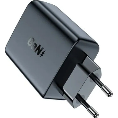 Зарядний пристрій Acefast 2xUSB 50W (USB-C+USB-C) Gan A29 Fast Charger Black (6974316281443)