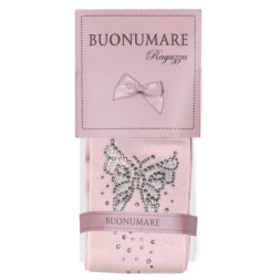 Колготки дитячі BNM з метеликами зі стразами (M0C0302-1172-9G-pink)