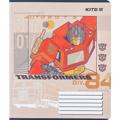 Зошит Kite Transformers 18 аркушів, клітинка (TF24-236)