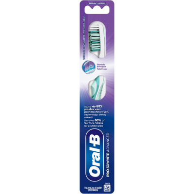 Зубна щітка Oral-B Pro 3D White Advanced Відбілювання Середньої жорсткості 1 шт. (8700216476324)